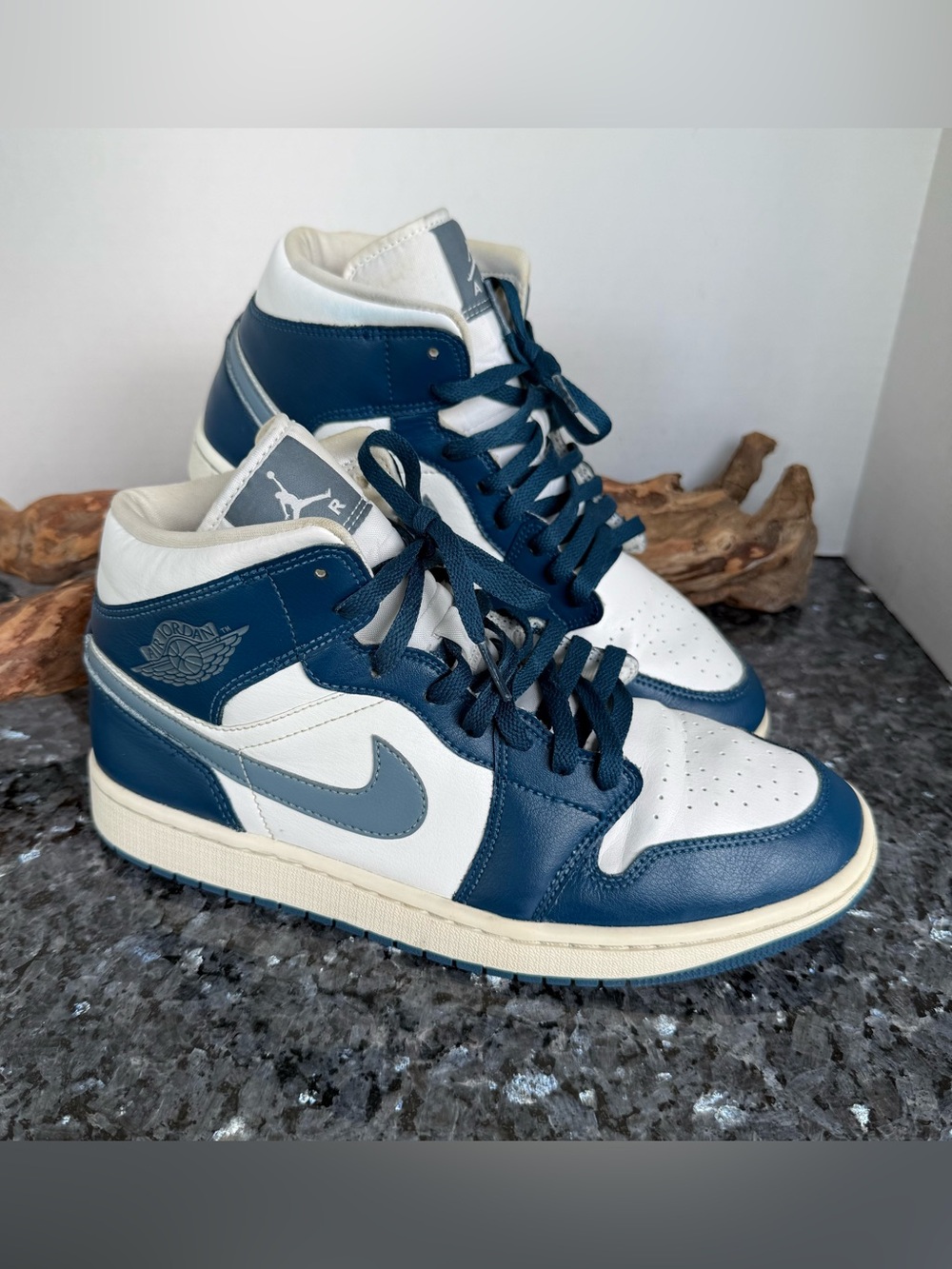Nike Air Jordan 1 Mid Sneakers, Sky J French Blue White, BQ6472-414 W size 11 - Picture 1 of 12
